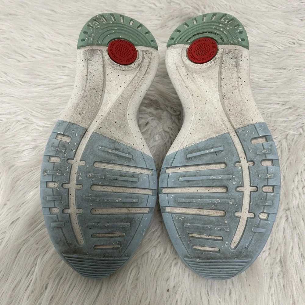 FITFLOP SOFT LILAC VITAMIN FF E01 KNIT SPORTS TRAINER SHOES SNEAKERS SZ 8.5 GRAY